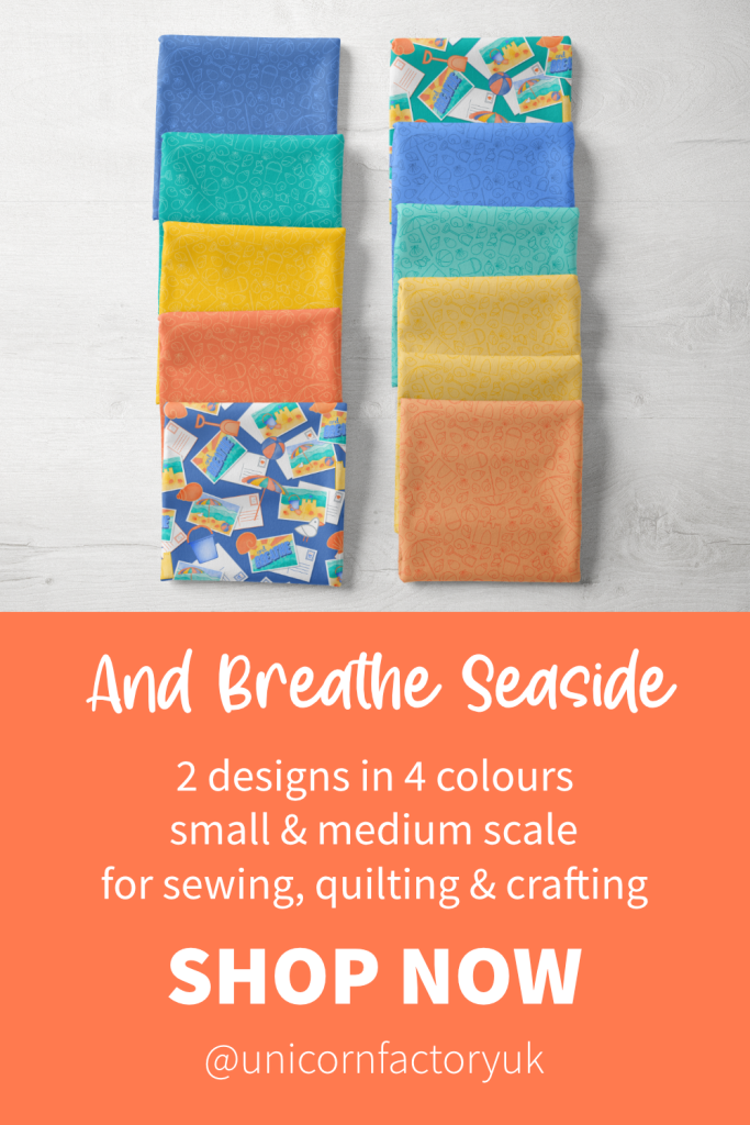 And Breathe Seaside. 2 designs in 4 colours. Small and medium scale for sewing, quilting and crafting. Shop now.