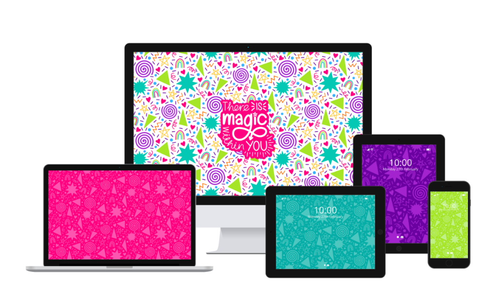 The Unicorn Factory Magic Doodles Phone Tablet Laptop Illustration Wallpaper Background February 2023