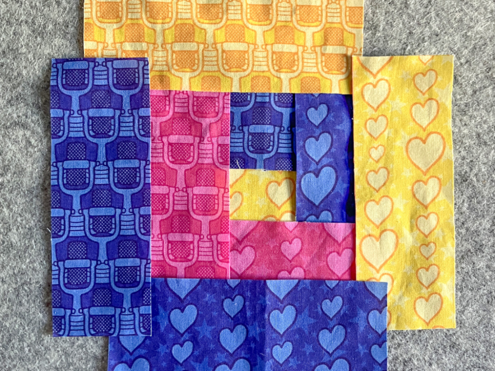 Eurovision Log Cabin quilt block