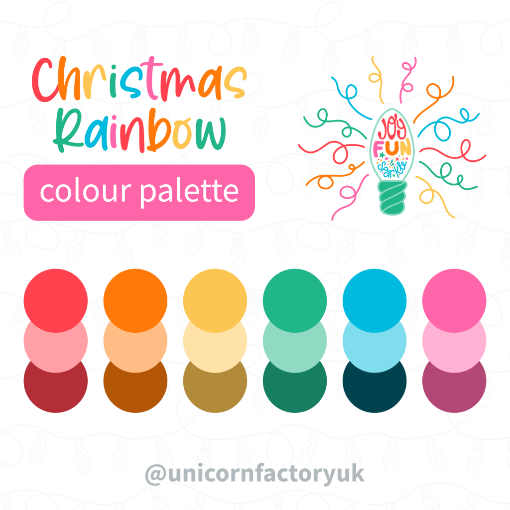 Christmas Rainbow procreate colour palette