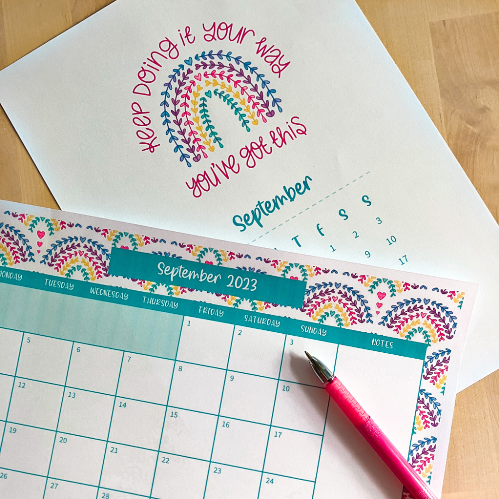 Keep Doing It Your Way You've Got This quote calendar and planner for September