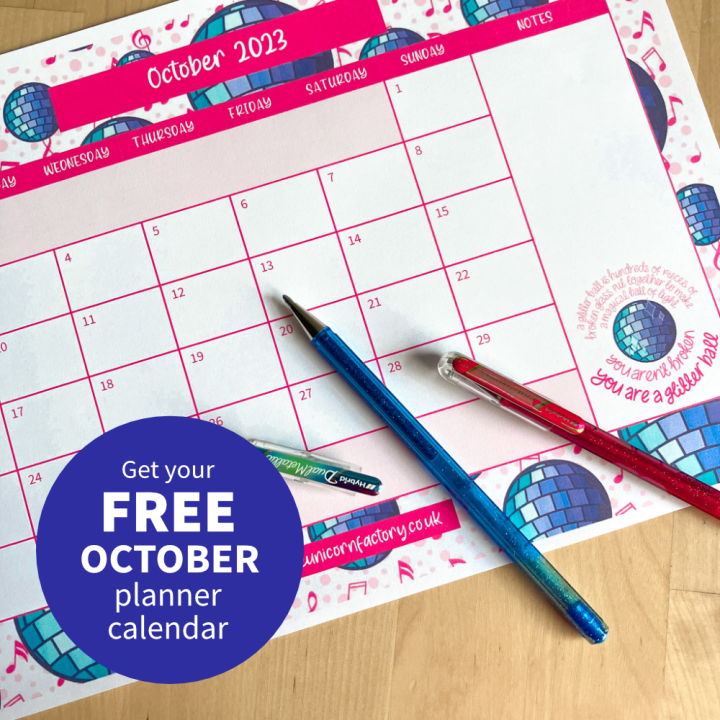 Your FREE Glitterball October Planner Calendar is here
