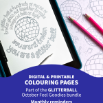 Digital and printable colouring pages. Part of the September Feel Goodies bundle. Monthly reminders to do life in your own way, at your own pace & on your own terms.