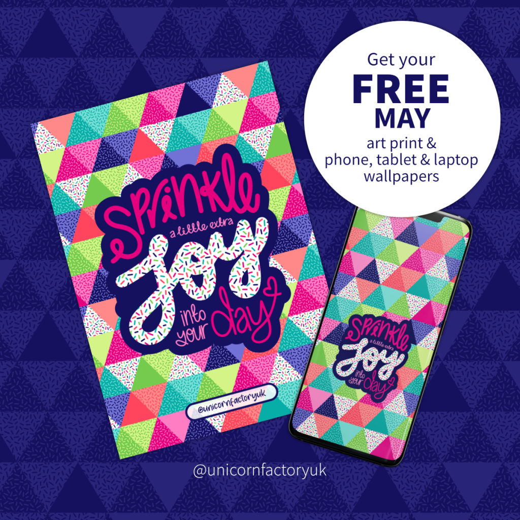 Get your free May printable art print and phone, tablet and laptop wallpapers