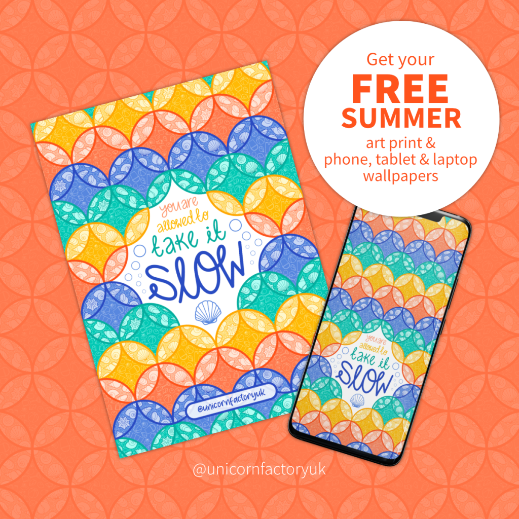 Get your free Summer 2024 printable art print and phone, tablet and laptop wallpapers